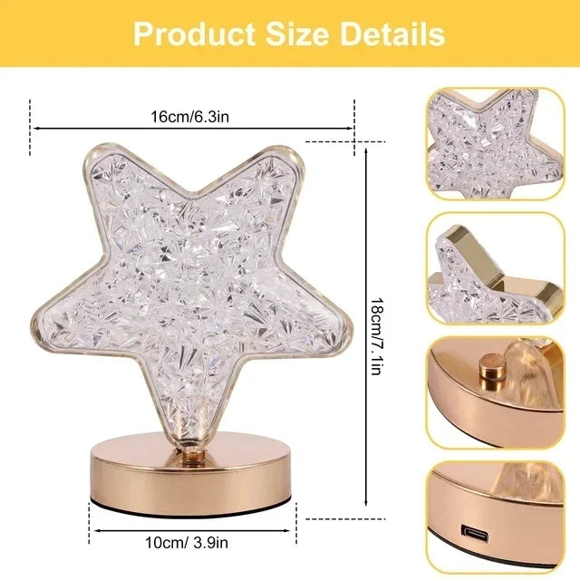 Crystal Touch Dimmable LED USB Bedside Light