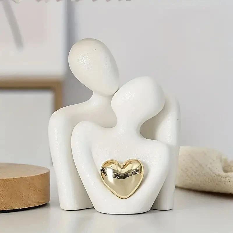 Romantic Couple Embrace Statue