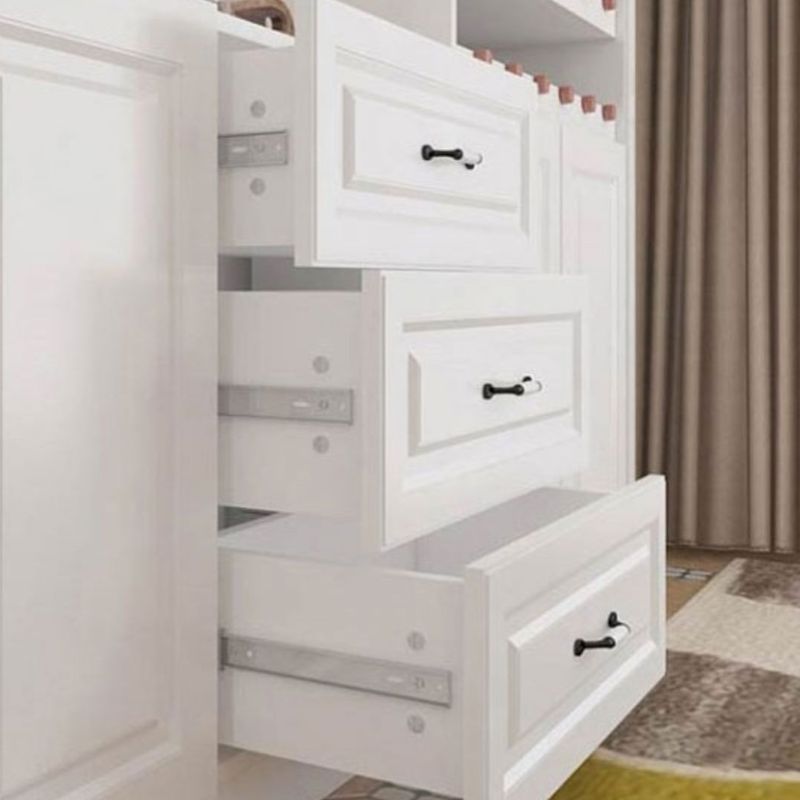 Farmhouse White China Cabinet with Wine Storage, Tall Buffet Hutch with Glass Doors - 81"L x 13"W x 82"H