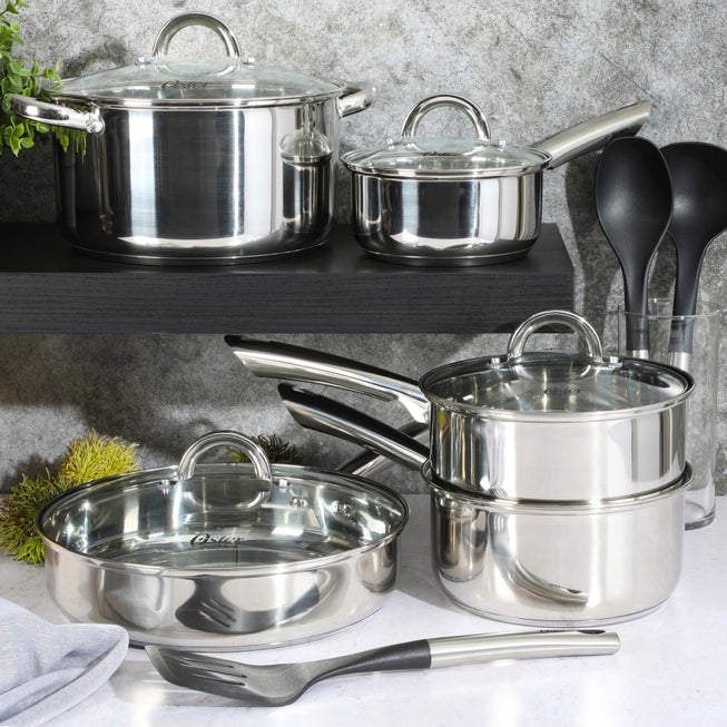 12-Piece Stainless Steel Cookware & Kitchen Tool Set