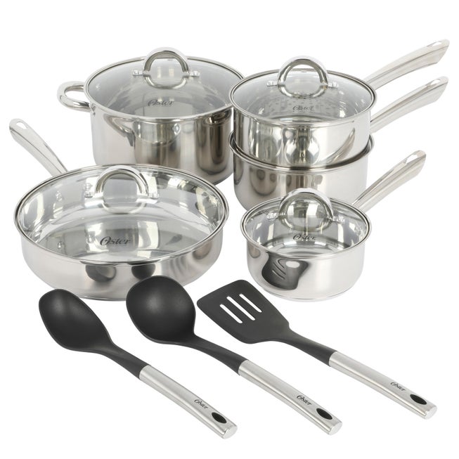 12-Piece Stainless Steel Cookware & Kitchen Tool Set