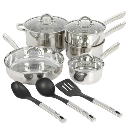 12-Piece Stainless Steel Cookware & Kitchen Tool Set