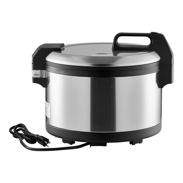 Avantco RCSB40 40 Cup (20 Cup Raw) Electric Rice Cooker / Warmer with Hinged Lid - 120V, 1300W