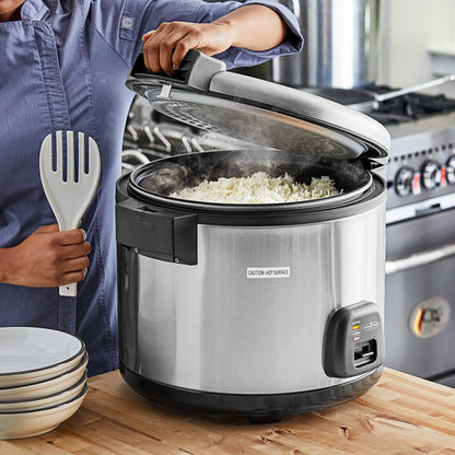 MainStreet Equipment 60 Cup (30 Cup Raw) Stainless Steel Electric Rice Cooker / Warmer - 120V, 1,550W