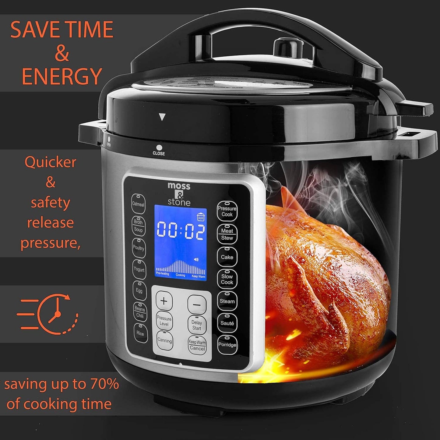 Electric Pressure Cooker with Large Lcd Display, Multi-Use 6 Quart Electric Pot, 14 in 1 Slow Cooker, Rice Cooker, Steamer Maker, Sauté, Yogurt Maker, Egg Cooker, Warmer & More