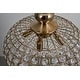 Retro French 4/5-Light Antique Brass Globe Crystal Chandelier for Living/Dining Room - Antique Brass - 5-Light W20.5" x H18.9