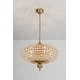 Retro French 4/5-Light Antique Brass Globe Crystal Chandelier for Living/Dining Room - Antique Brass - 5-Light W20.5" x H18.9