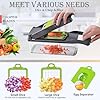Vegetable Chopper Dicer with Container | Cheese Grater Mandoline Slicer Cabbage Shredder French Fry Cutter Stainless Steel for Veggie Onion Potato Fruit Food, Manual Hand Cooking Gadget for Kitchen