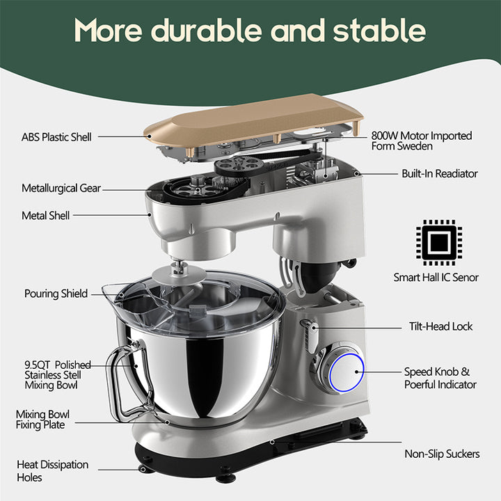 sanlida Kitchen Household Appliances Mixeur 3 En 1 Spiral Dough Stand Mixer for Baking