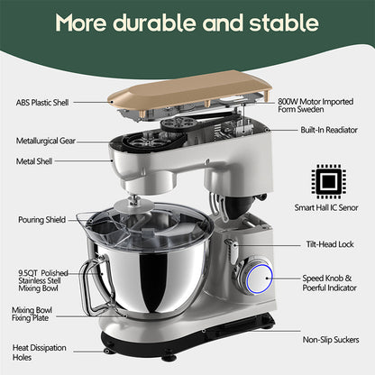 sanlida Kitchen Household Appliances Mixeur 3 En 1 Spiral Dough Stand Mixer for Baking