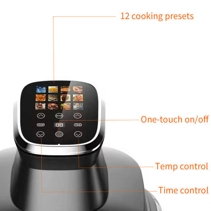 267150 CE/GS/ETL Nutri Oil-less Glass air Fryer protection Cover Portable Health Glass Bowl air Fryer with Glass Visible Pot