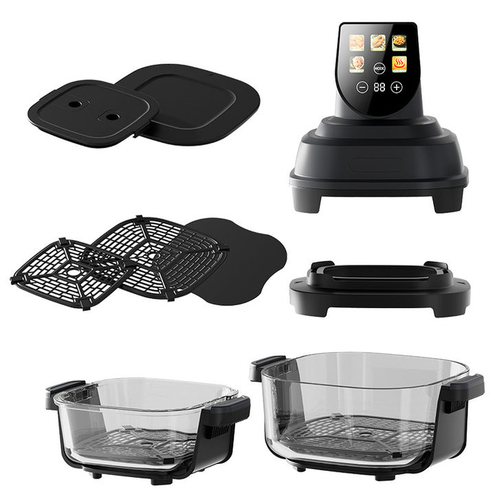 Wholesale 2025 New Smart Oil-Free Cross-Border Air Fryer Modern Square Electric Household Automatic Fryer with 1 Year Warranty