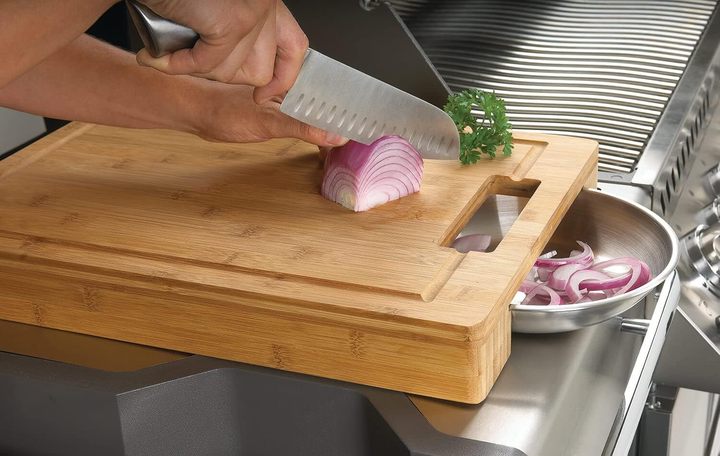 Bamboo Cutting Board with Stainless Steel Bowls Charcuterie Board Set with 3 Bowls & Utensils