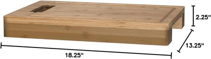 Bamboo Cutting Board with Stainless Steel Bowls Charcuterie Board Set with 3 Bowls & Utensils