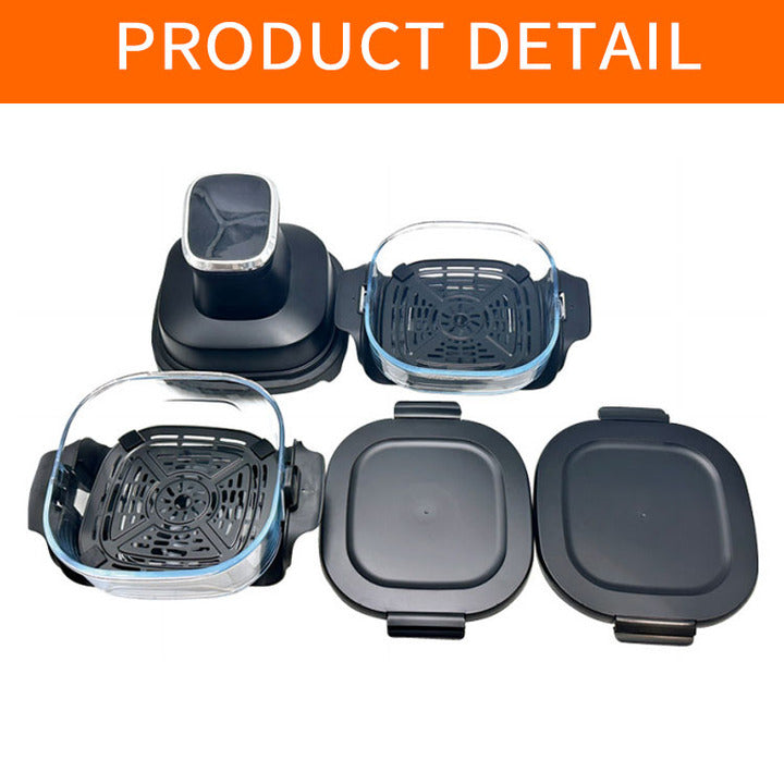 267150 CE/GS/ETL Nutri Oil-less Glass air Fryer protection Cover Portable Health Glass Bowl air Fryer with Glass Visible Pot