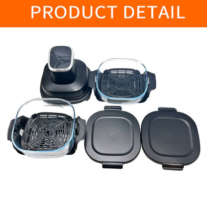 267150 CE/GS/ETL Nutri Oil-less Glass air Fryer protection Cover Portable Health Glass Bowl air Fryer with Glass Visible Pot