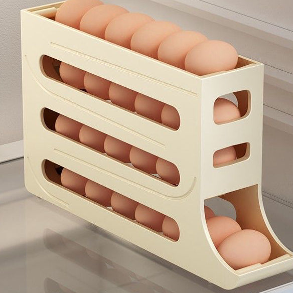 30 Grids 4 Tier Egg Organizer Automatic Sliding Eggs Tray Storage Box Holder Refrigerator Egg Container for Kitchen Accessories
