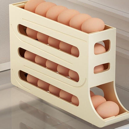 30 Grids 4 Tier Egg Organizer Automatic Sliding Eggs Tray Storage Box Holder Refrigerator Egg Container for Kitchen Accessories