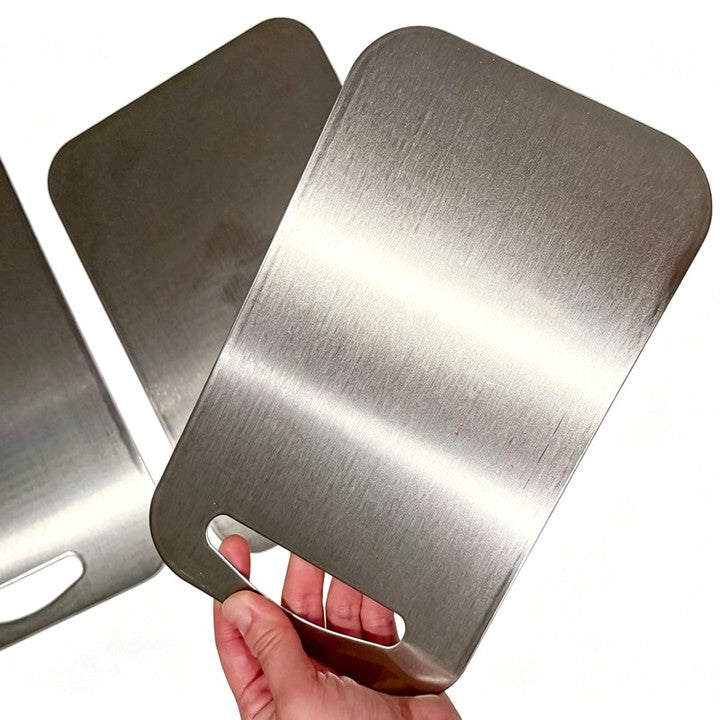 Pure Stainless Steel 304 Cutting Board for Kitchen Camping Double Sided Anti Scratch Odor Free Dishwasher Safe High Quality