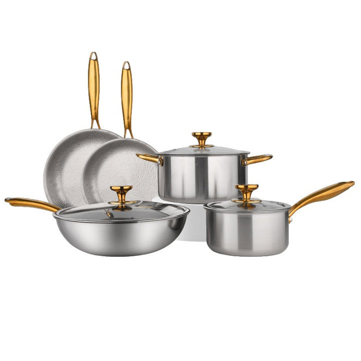 Lennon Custom Pure Titanium Uncoated Wok Modern Design Gilding Technique Non-Stick Oven Dishwasher Safe Soup Pan Milk Pan Frying