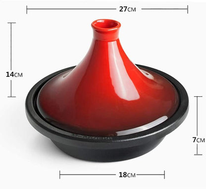 Casserole Slow Cooker 2.4 qt Ceramic Pots for Cooking and Stew Hand Made Tagine Pot with Lid