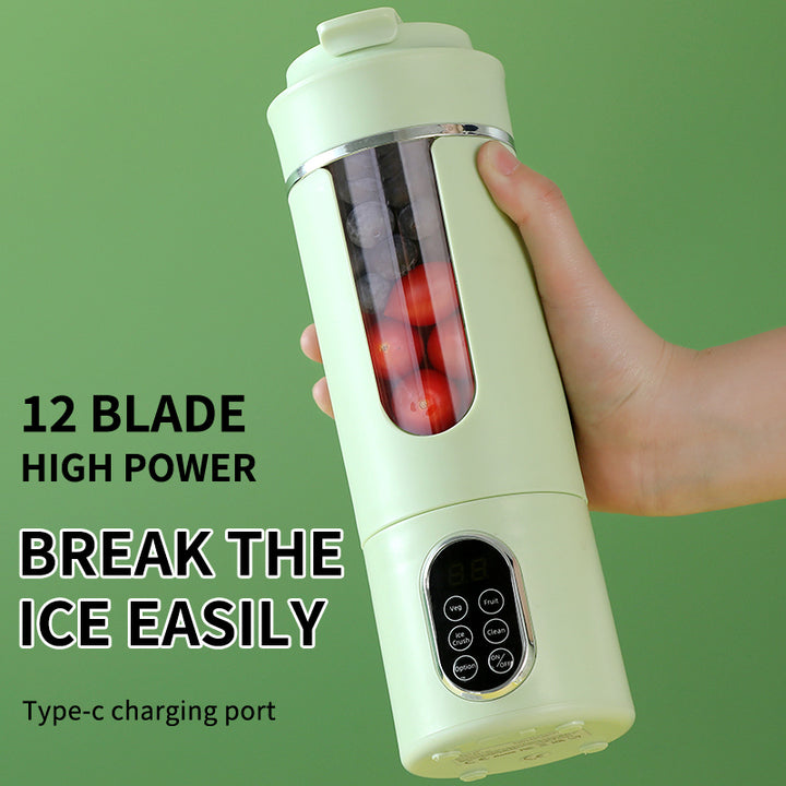 USB 12-Blade Electric Portable Mini Blender 530ml Iron Household Multifunctional Juicer Rechargeable Juice Maker English