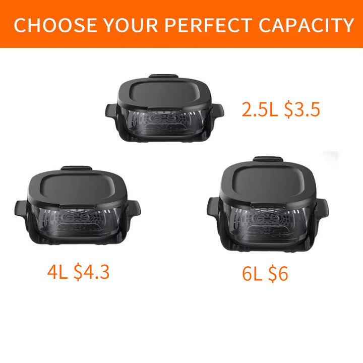 267150 CE/GS/ETL Nutri Oil-less Glass air Fryer protection Cover Portable Health Glass Bowl air Fryer with Glass Visible Pot