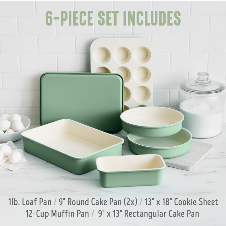Oven - Safe Construction Bakeware Sets Ceramic Coating Multifunctional 6pcs Cookware Bakeware Set