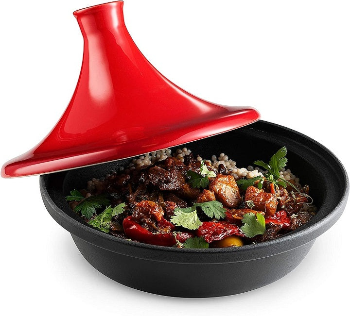 Casserole Slow Cooker 2.4 qt Ceramic Pots for Cooking and Stew Hand Made Tagine Pot with Lid
