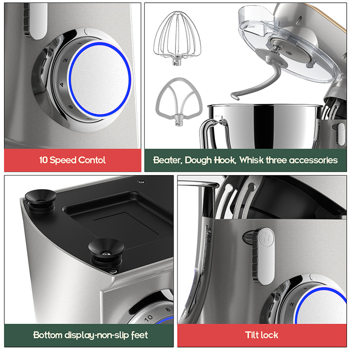 sanlida Kitchen Household Appliances Mixeur 3 En 1 Spiral Dough Stand Mixer for Baking