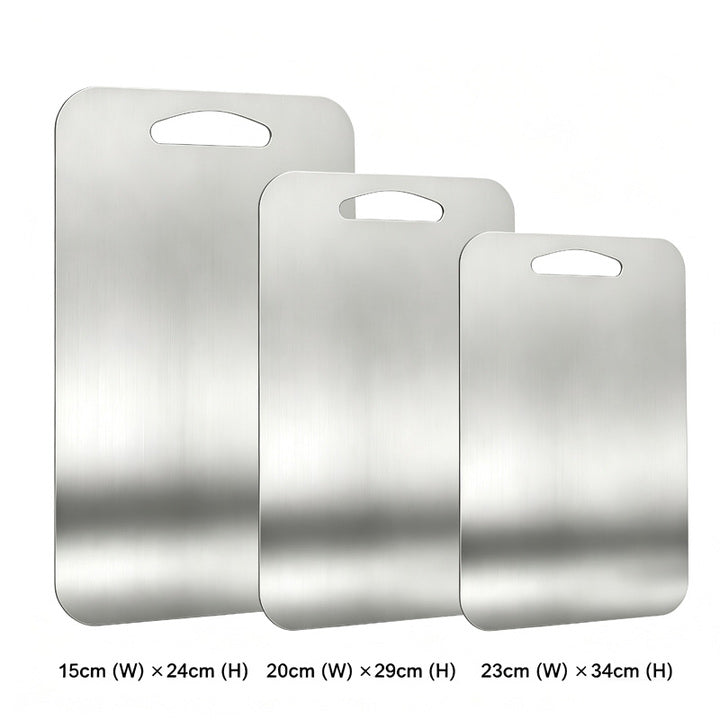 Pure Stainless Steel 304 Cutting Board for Kitchen Camping Double Sided Anti Scratch Odor Free Dishwasher Safe High Quality
