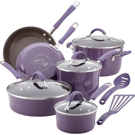 Rachael Ray Cucina 12-Piece Hard-Anodized Nonstick Cookware Set