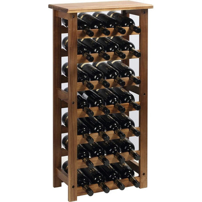 Everous Wooden 7-Tier Floor Wine Rack 28-Bottle Holder