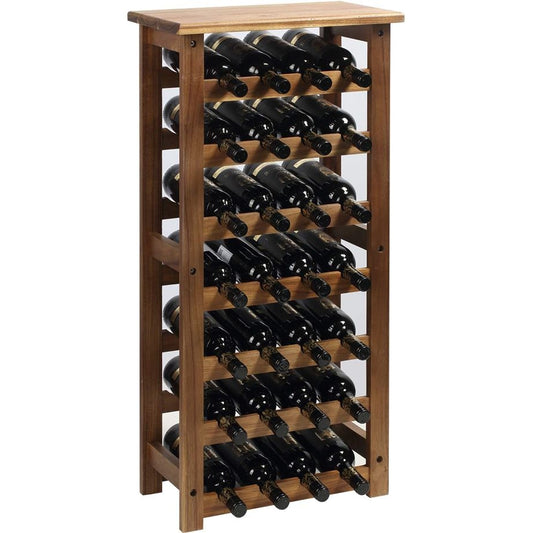 Everous Wooden 7-Tier Floor Wine Rack 28-Bottle Holder