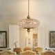 Retro French 4/5-Light Antique Brass Globe Crystal Chandelier for Living/Dining Room - Antique Brass - 5-Light W20.5" x H18.9