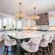 Retro French 4/5-Light Antique Brass Globe Crystal Chandelier for Living/Dining Room - Antique Brass - 5-Light W20.5" x H18.9
