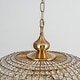Retro French 4/5-Light Antique Brass Globe Crystal Chandelier for Living/Dining Room - Antique Brass - 5-Light W20.5" x H18.9