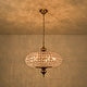 Retro French 4/5-Light Antique Brass Globe Crystal Chandelier for Living/Dining Room - Antique Brass - 5-Light W20.5" x H18.9