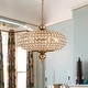 Retro French 4/5-Light Antique Brass Globe Crystal Chandelier for Living/Dining Room - Antique Brass - 5-Light W20.5" x H18.9