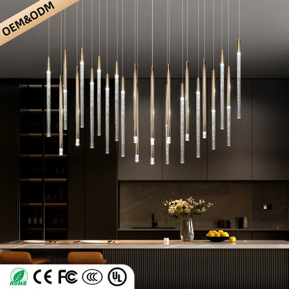 Modern Ceiling Chandeliers Kitchen Island Acrylic Pendant Light Chandelier Over the Dining Table Lighting Luxury Hanging Lamp