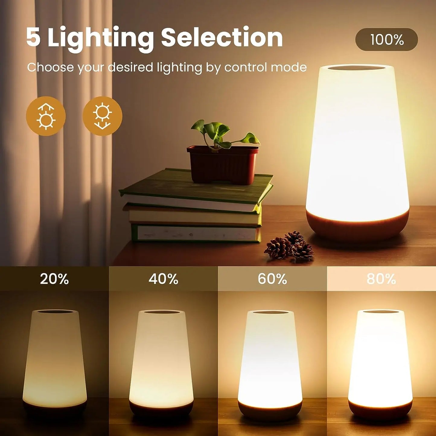 13 Colors Touch Remote Rechargeable LED Lamp