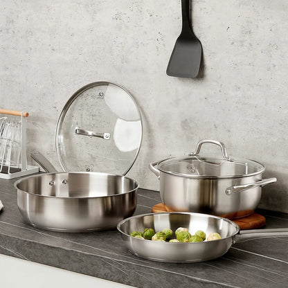 10pcs Stainless Steel Cookware Set
