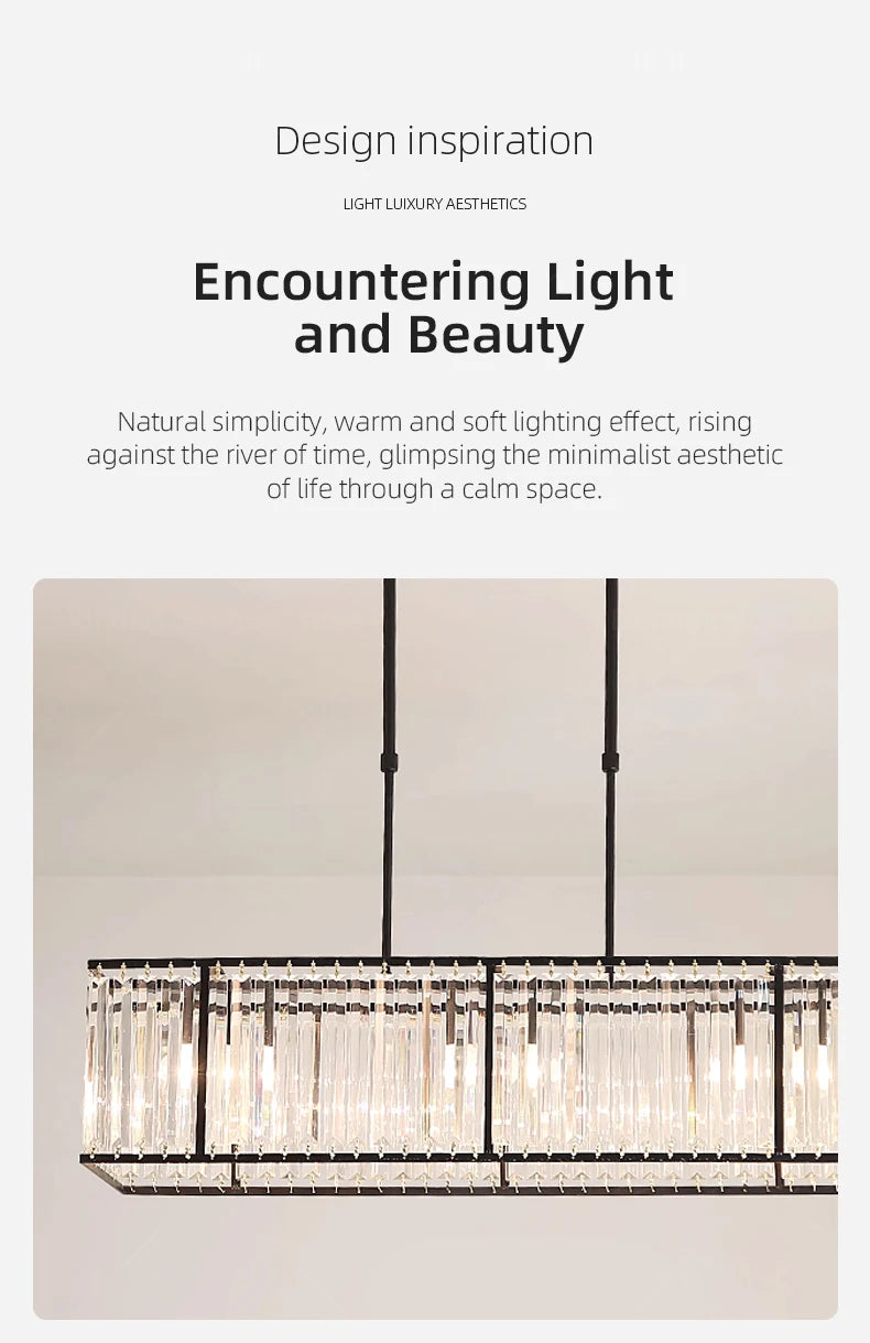 Pendant Lamp for Kitchen Over the Table Nordic Luxury Dining Room Crystal Chandelier Indoor Kitchen Island Crystal Hanging Lamp