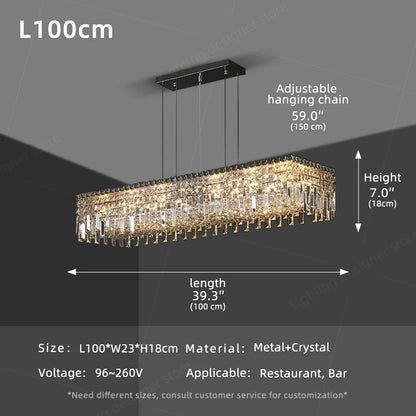Pendant Lamp for Kitchen Over the Table Nordic Luxury Dining Room Crystal Chandelier Indoor Kitchen Island Crystal Hanging Lamp