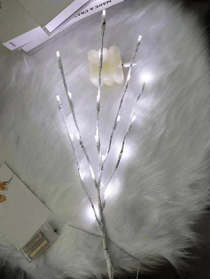1 PC White Birch Branch Lights Battery Operated 20 LED Fairy Lights Willow Branches for Home Bedroom Inside Outdoor Decoration