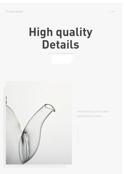 1000/1200ml Teapot High Borosilicate Glass Chinese Tea Ceremony Clear Teapot with Filter Wood Handle for Electric Ceramic Stove