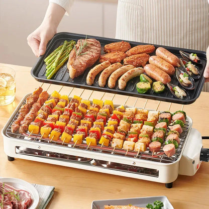 Electric barbecue stove, smoke-free barbecue grill, outdoor barbecue grill, multifunctional indoor electric grill