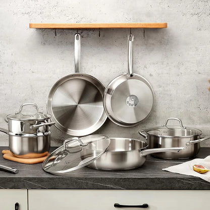 10pcs Stainless Steel Cookware Set