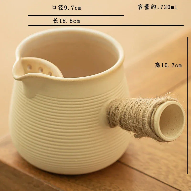 Ceramic Baked Milk Tea Pot Can Be Dry Boiled Boiled Tea Warm Milk Pot Teapot Tea Infuser