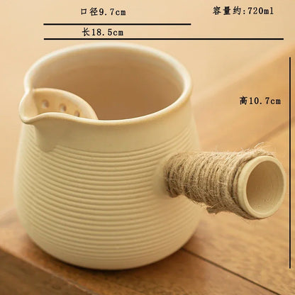 Ceramic Baked Milk Tea Pot Can Be Dry Boiled Boiled Tea Warm Milk Pot Teapot Tea Infuser